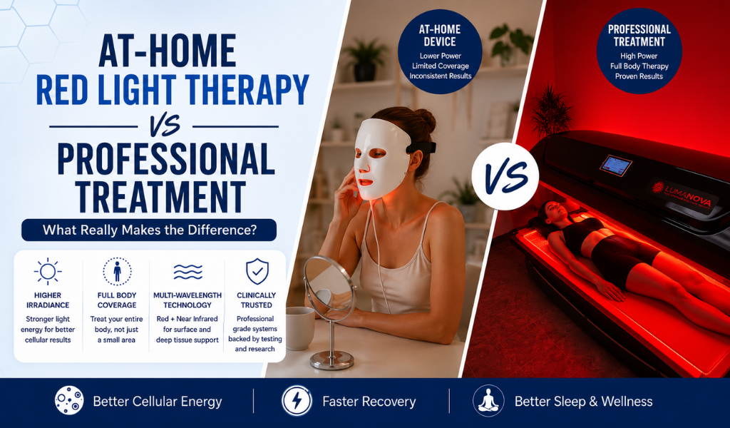 At-Home Red Light Therapy vs Professional Treatment