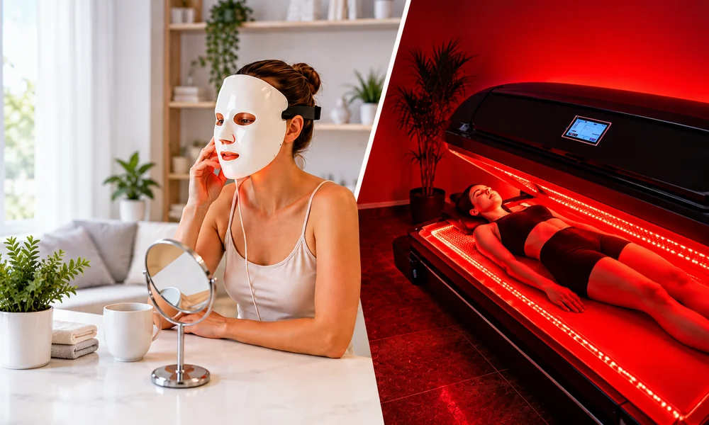 face mask vs full-body red light therapy bed