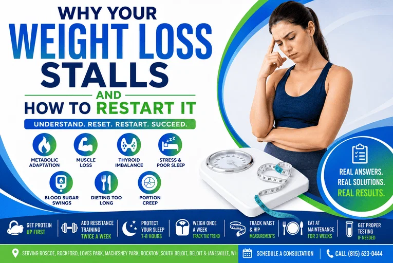 Weight loss plateau and ways to restart progress.